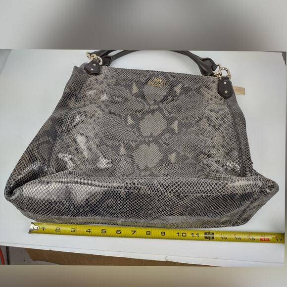 COACH Madison Phoebe Large Shoulder Embossed Snakeskin Hobo Bag Purse Handbag - Picture 5 of 16